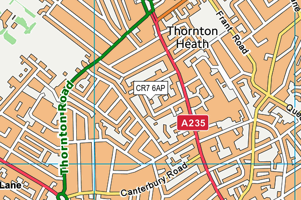 CR7 6AP map - OS VectorMap District (Ordnance Survey)