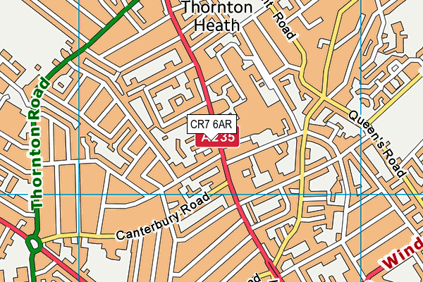 CR7 6AR map - OS VectorMap District (Ordnance Survey)