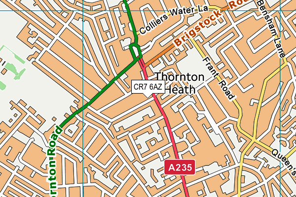 CR7 6AZ map - OS VectorMap District (Ordnance Survey)