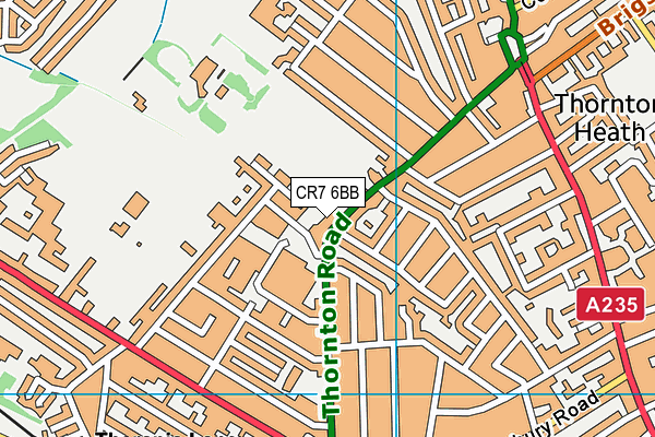 CR7 6BB map - OS VectorMap District (Ordnance Survey)