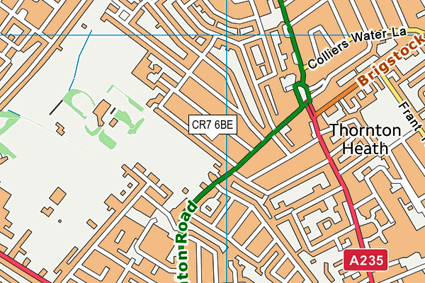 CR7 6BE map - OS VectorMap District (Ordnance Survey)