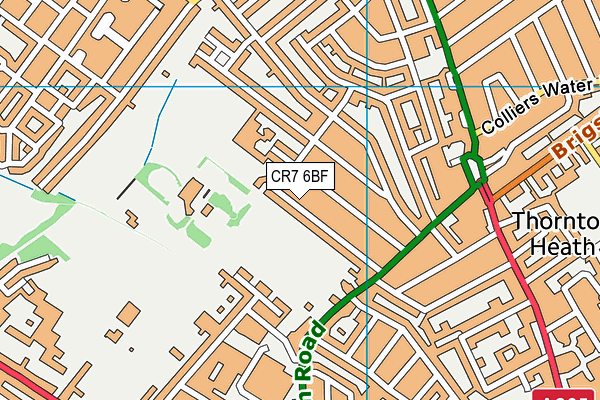 CR7 6BF map - OS VectorMap District (Ordnance Survey)
