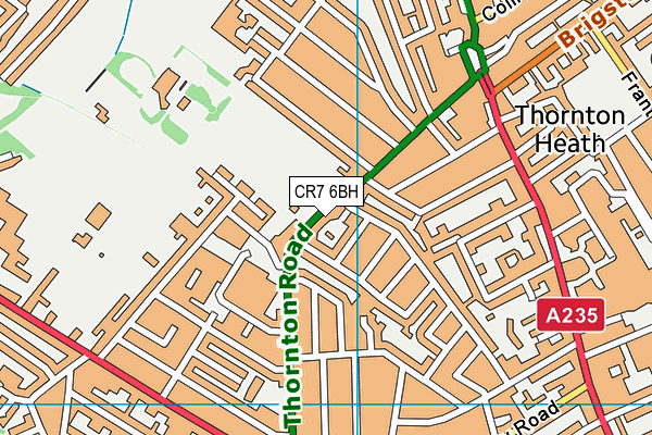 CR7 6BH map - OS VectorMap District (Ordnance Survey)