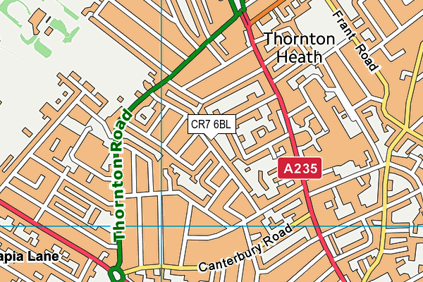 CR7 6BL map - OS VectorMap District (Ordnance Survey)