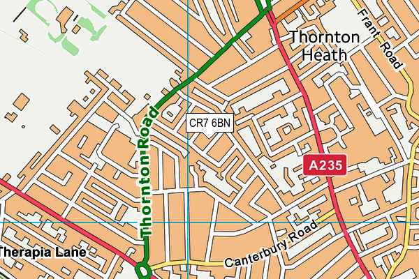 CR7 6BN map - OS VectorMap District (Ordnance Survey)