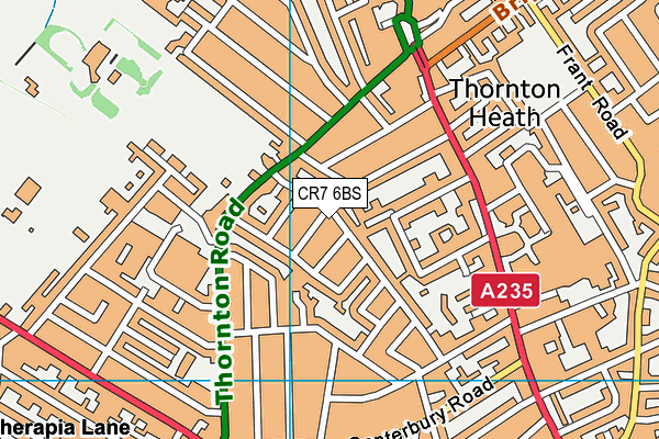 CR7 6BS map - OS VectorMap District (Ordnance Survey)