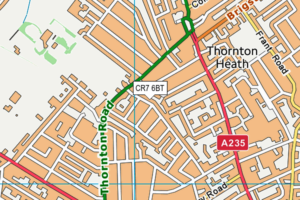 CR7 6BT map - OS VectorMap District (Ordnance Survey)