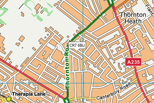 CR7 6BU map - OS VectorMap District (Ordnance Survey)