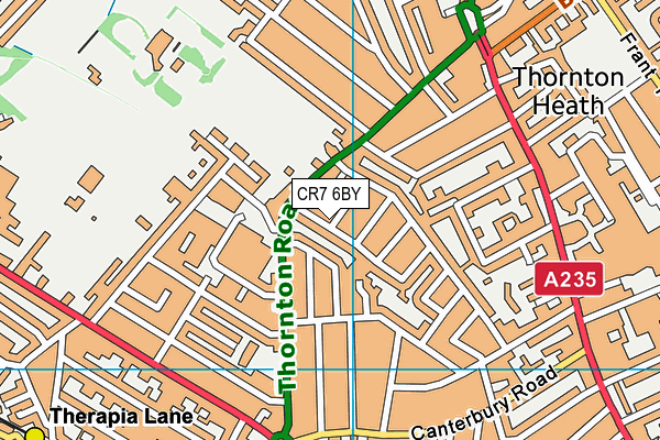 CR7 6BY map - OS VectorMap District (Ordnance Survey)