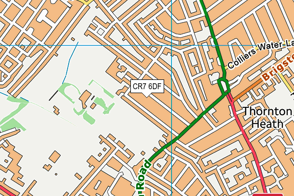 CR7 6DF map - OS VectorMap District (Ordnance Survey)