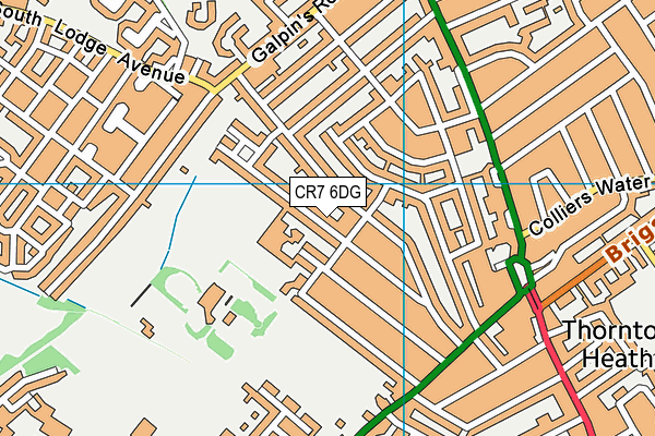 CR7 6DG map - OS VectorMap District (Ordnance Survey)