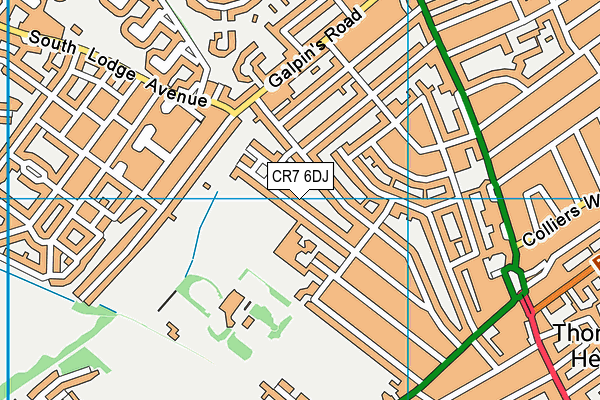 CR7 6DJ map - OS VectorMap District (Ordnance Survey)