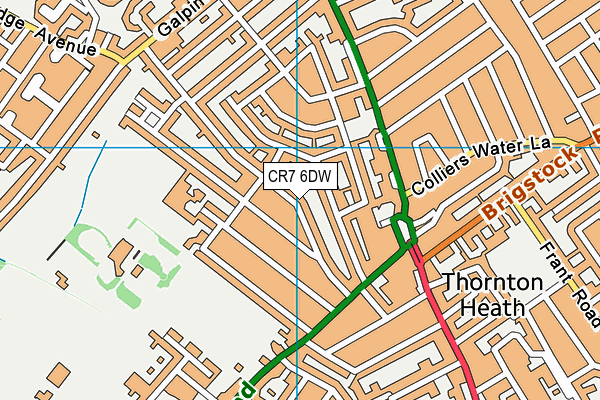 CR7 6DW map - OS VectorMap District (Ordnance Survey)