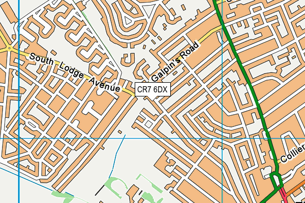 CR7 6DX map - OS VectorMap District (Ordnance Survey)
