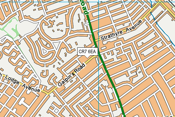 CR7 6EA map - OS VectorMap District (Ordnance Survey)