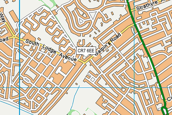 CR7 6EE map - OS VectorMap District (Ordnance Survey)