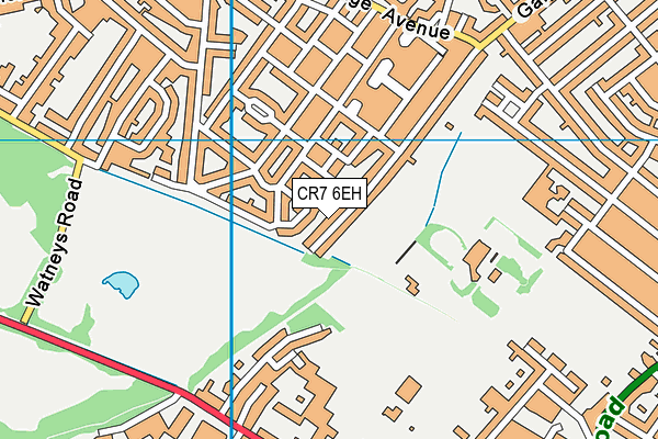 CR7 6EH map - OS VectorMap District (Ordnance Survey)