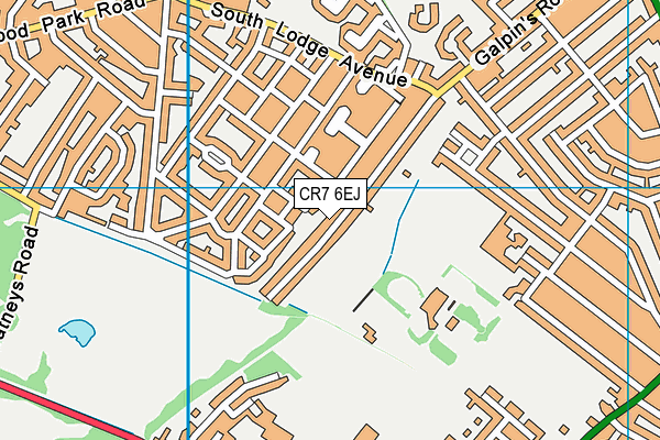 CR7 6EJ map - OS VectorMap District (Ordnance Survey)