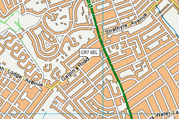 CR7 6EL map - OS VectorMap District (Ordnance Survey)