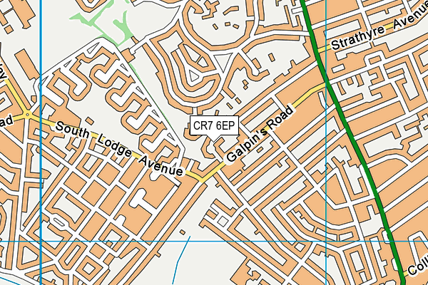 CR7 6EP map - OS VectorMap District (Ordnance Survey)