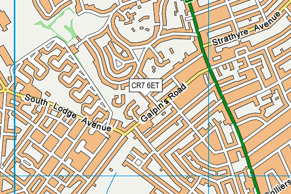 CR7 6ET map - OS VectorMap District (Ordnance Survey)