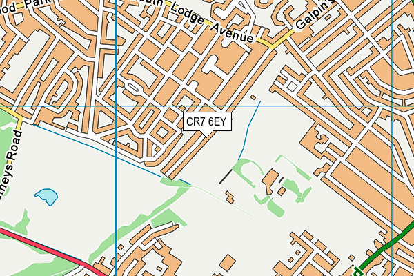 CR7 6EY map - OS VectorMap District (Ordnance Survey)