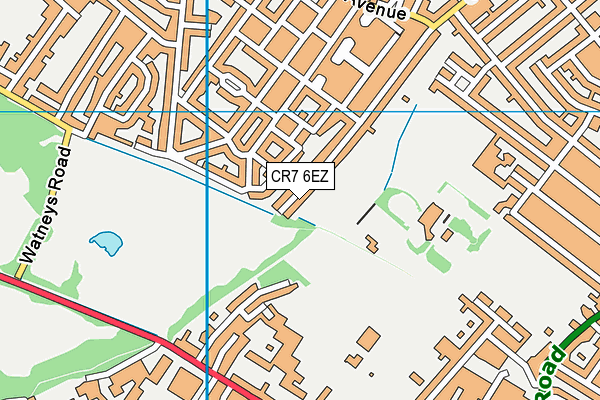 CR7 6EZ map - OS VectorMap District (Ordnance Survey)