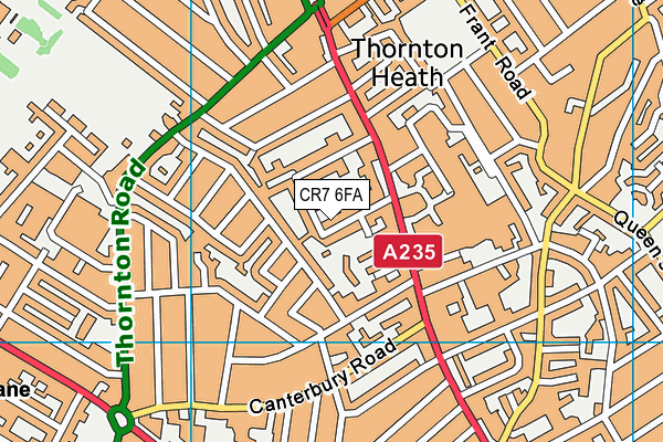 CR7 6FA map - OS VectorMap District (Ordnance Survey)