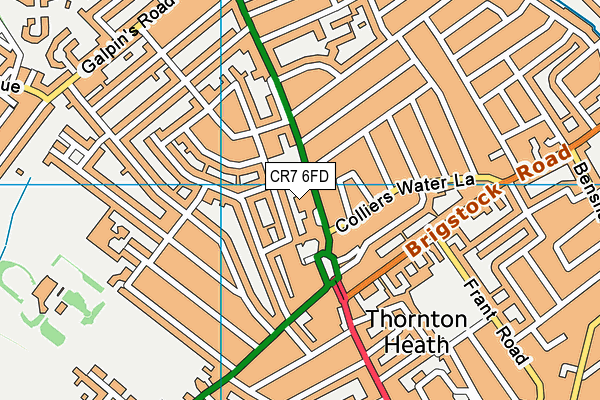 CR7 6FD map - OS VectorMap District (Ordnance Survey)