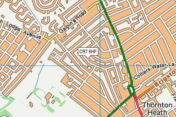 CR7 6HF map - OS VectorMap District (Ordnance Survey)