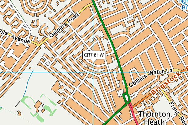 CR7 6HW map - OS VectorMap District (Ordnance Survey)