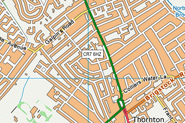 CR7 6HZ map - OS VectorMap District (Ordnance Survey)