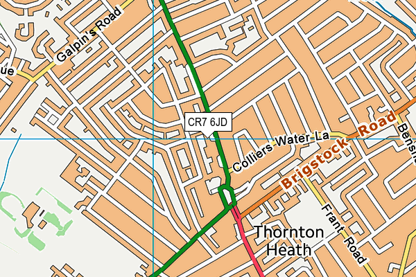 CR7 6JD map - OS VectorMap District (Ordnance Survey)