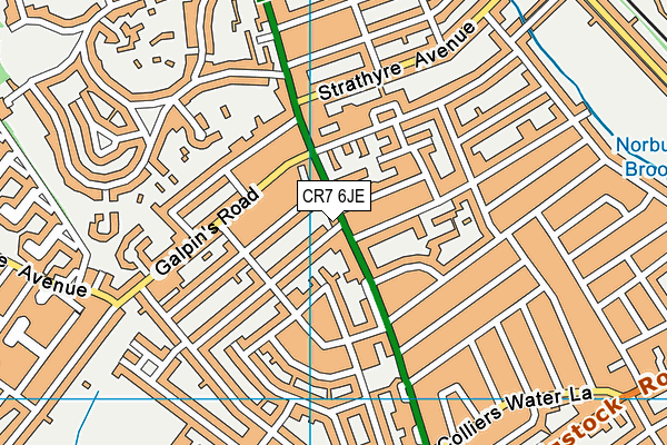 CR7 6JE map - OS VectorMap District (Ordnance Survey)