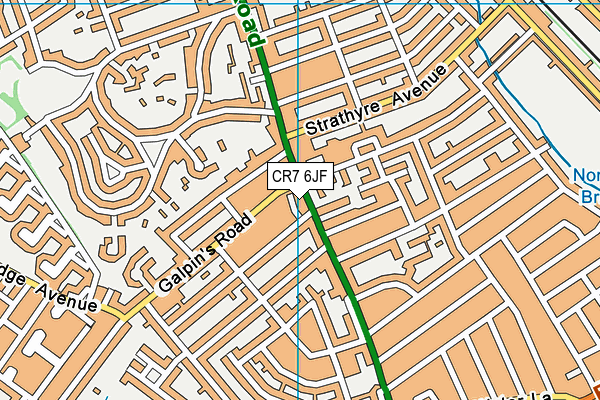 CR7 6JF map - OS VectorMap District (Ordnance Survey)