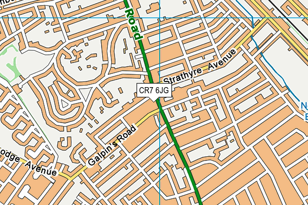 CR7 6JG map - OS VectorMap District (Ordnance Survey)