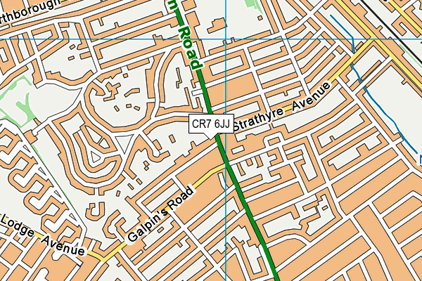 CR7 6JJ map - OS VectorMap District (Ordnance Survey)