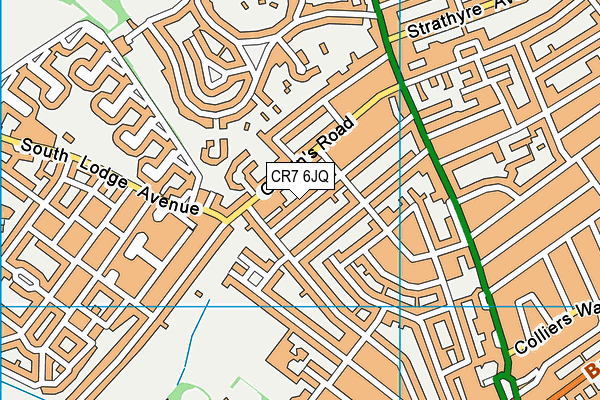 CR7 6JQ map - OS VectorMap District (Ordnance Survey)