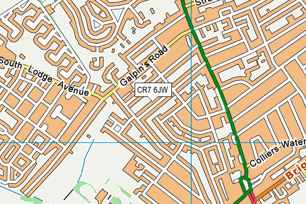 CR7 6JW map - OS VectorMap District (Ordnance Survey)