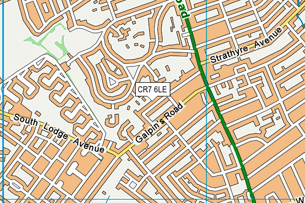 CR7 6LE map - OS VectorMap District (Ordnance Survey)