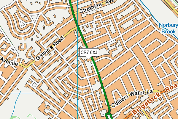 CR7 6XJ map - OS VectorMap District (Ordnance Survey)