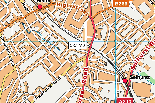 CR7 7AD map - OS VectorMap District (Ordnance Survey)