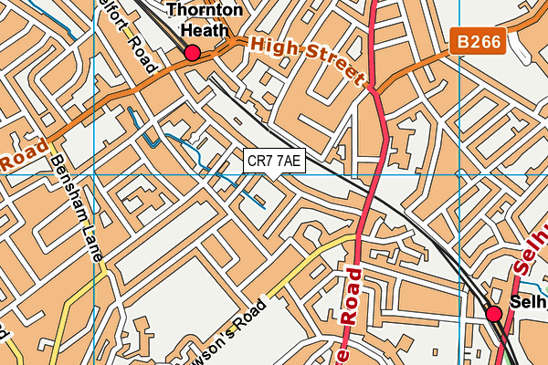 CR7 7AE map - OS VectorMap District (Ordnance Survey)