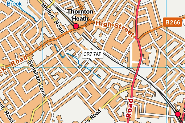 CR7 7AF map - OS VectorMap District (Ordnance Survey)