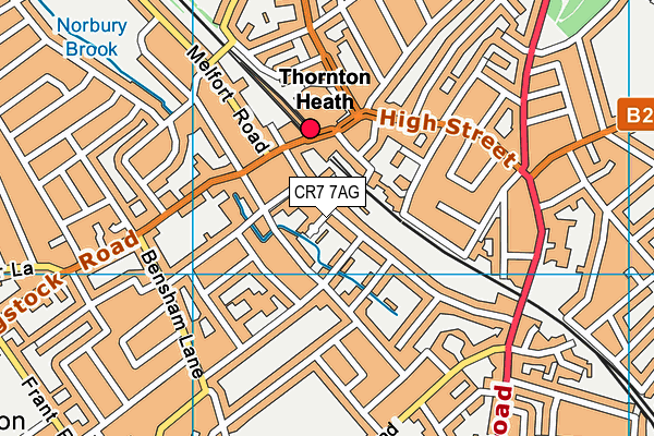 CR7 7AG map - OS VectorMap District (Ordnance Survey)