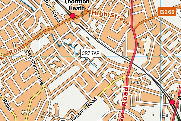 CR7 7AP map - OS VectorMap District (Ordnance Survey)