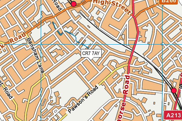 CR7 7AY map - OS VectorMap District (Ordnance Survey)