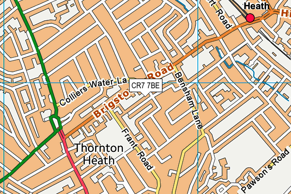 CR7 7BE map - OS VectorMap District (Ordnance Survey)