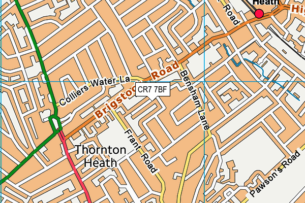 CR7 7BF map - OS VectorMap District (Ordnance Survey)