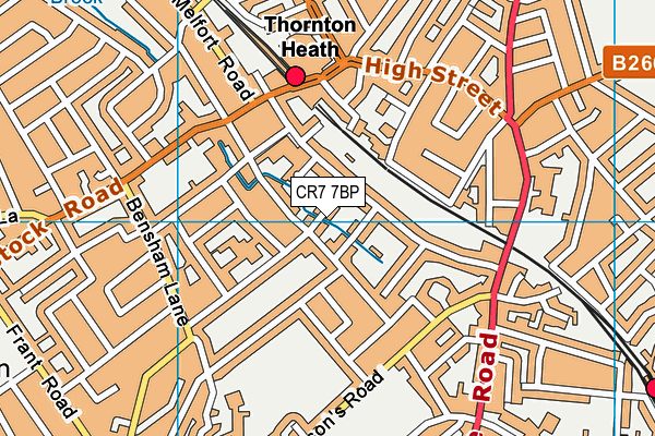 CR7 7BP map - OS VectorMap District (Ordnance Survey)